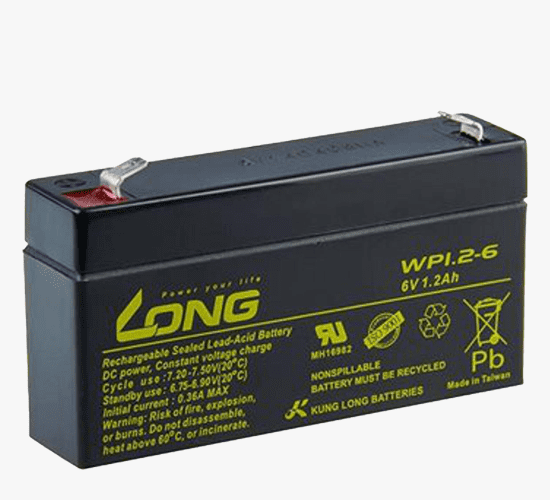Long WP1.2-6, 1.2Ah, 6V Rechargeable Sealed Lead Acid Battery