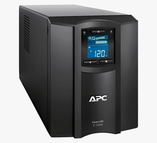 APC Smart-UPS C, Line Interactive, 1500VA, Tower, 230V, 8x IEC C13 outlets, SmartConnect port, USB and Serial communication, AVR, Graphic LCD