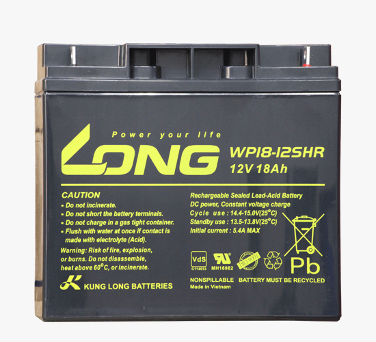 Long 12V 18Ah Rechargeable Sealed Valve Regulated Lead Acid Battery WP18-12SHR