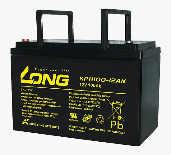 Long 12V 100Ah Rechargeable Sealed Valve Regulated Lead Acid UPS Battery KPH100-12AN